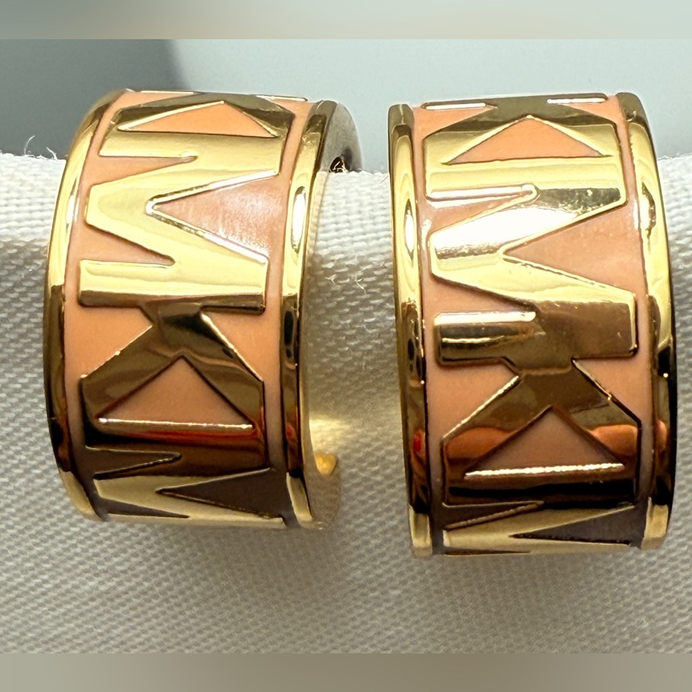 Gold Michael Kors Men's Hoop Earrings - Picture 3 of 16